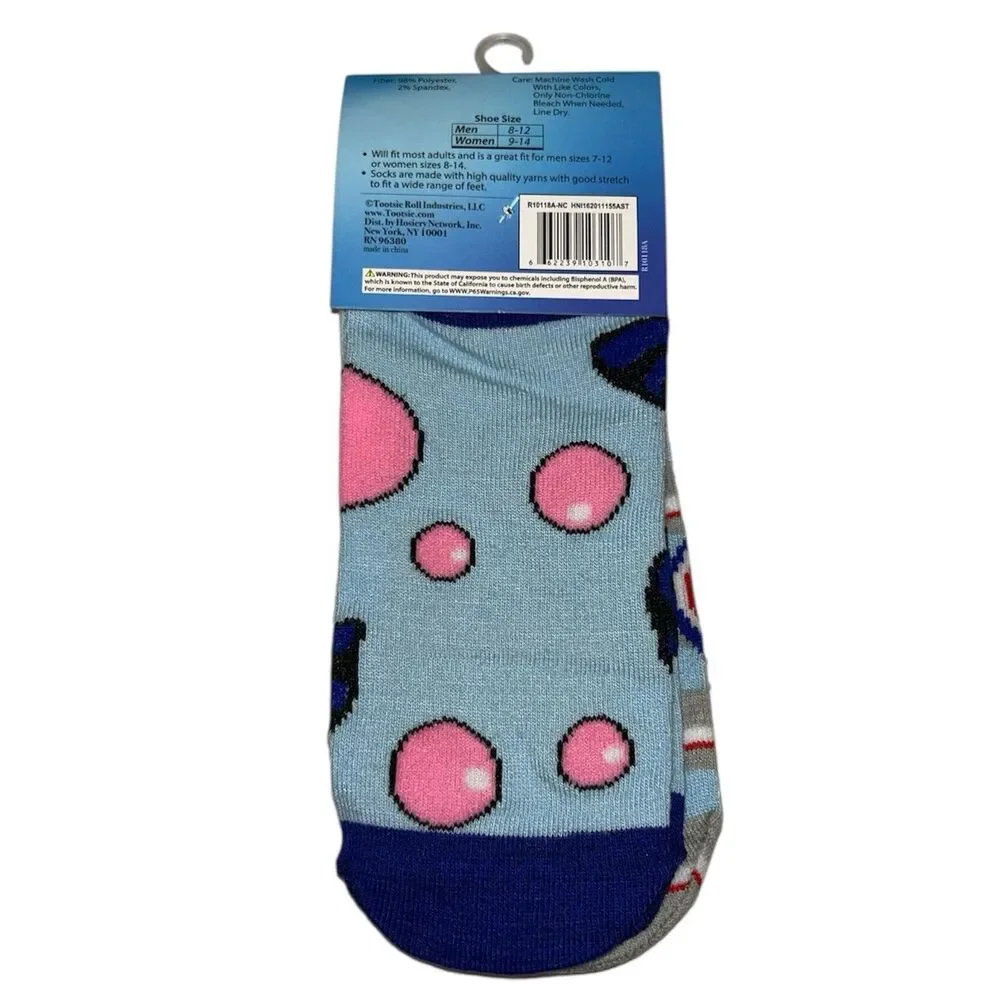 2x Dubble Bubble Novelty Low Cut Socks Adult Set One Size